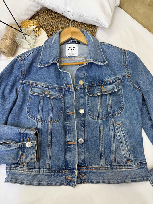 Chaqueta denim azul Marca ZARA Talla S Usado