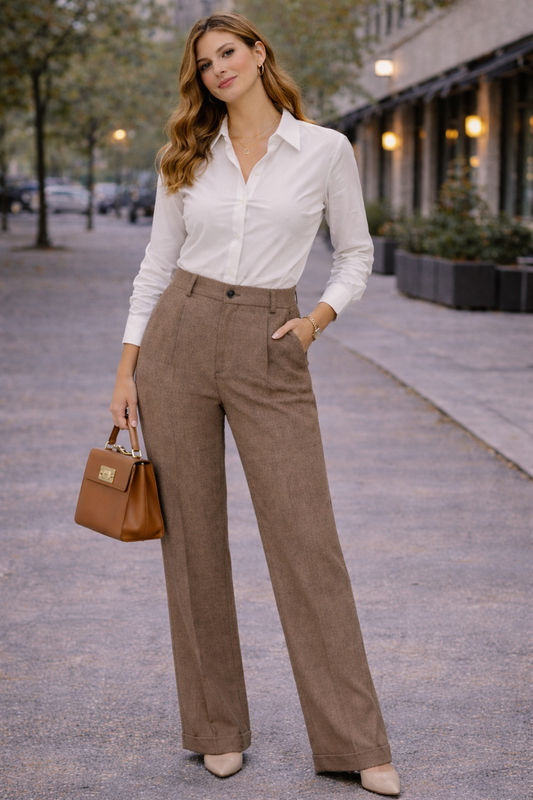 Pantalón sastre beige oscuro Massimo Dutti Talla M usado
