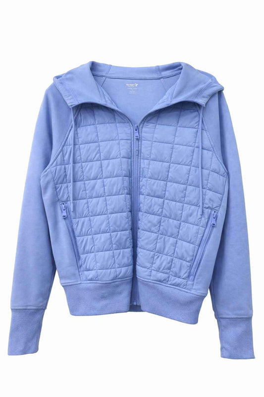 Chaqueta celeste acolchada con capucha Marca OLD NAVY Talla S Usado