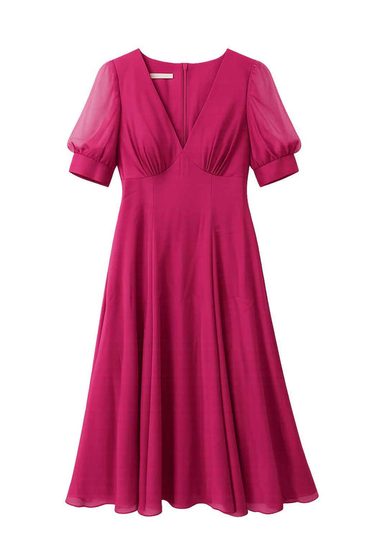 Vestido midi vino escote profundo Marca JJ's HOUSE Usado