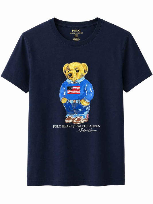 Camiseta azul navy con estampado Polo Bear Marca POLO RALPH LAUREN Talla M Nuevo sin etiqueta