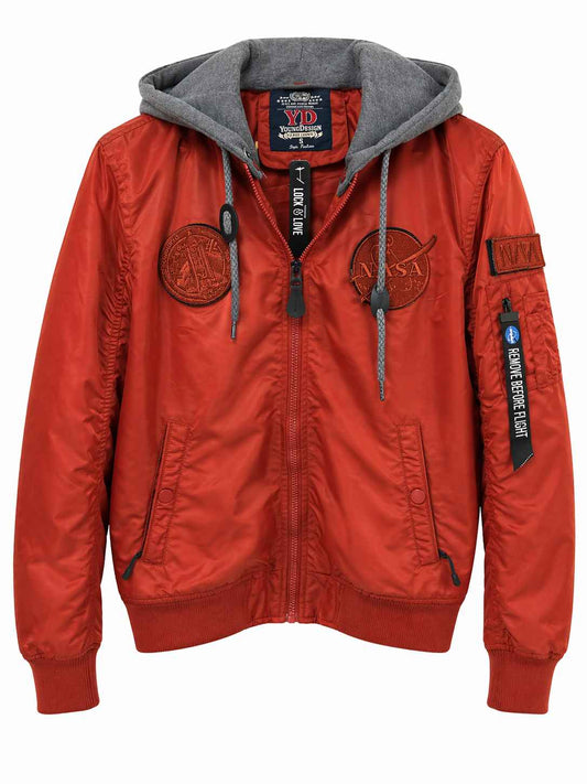 Chaqueta bomber color ladrillo con capucha Marca YoungDesign Talla S Nuevo con etiqueta