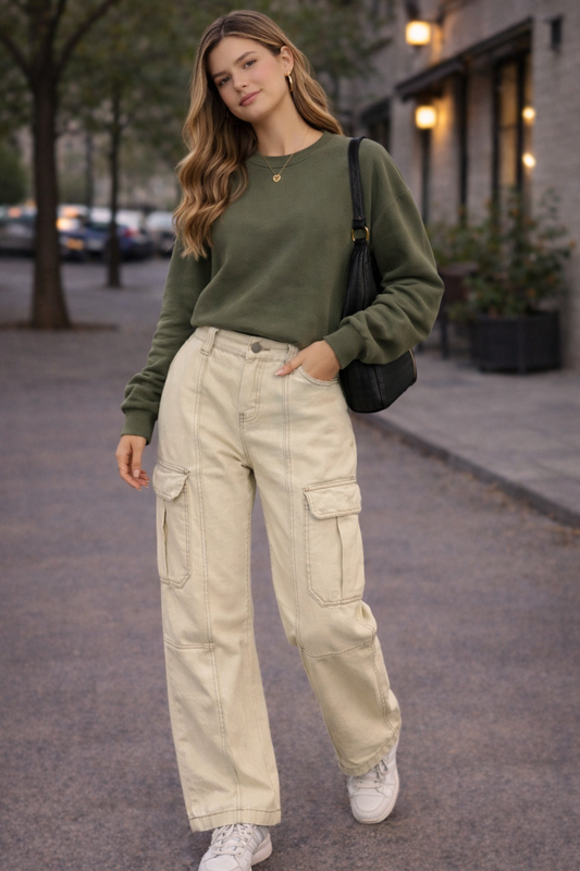 Pantalón cargo beige mujer Aéropostale Talla S usado