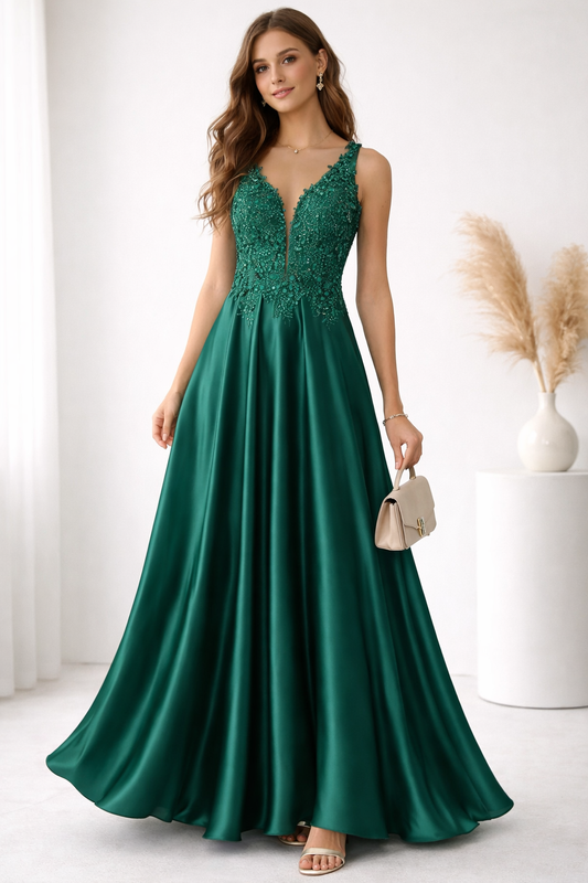 Vestido largo verde esmeralda Talla M Usado