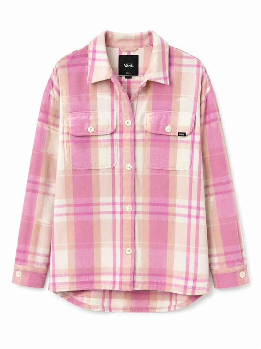Camisa a cuadros rosada oversize Marca VANS Talla S Usado