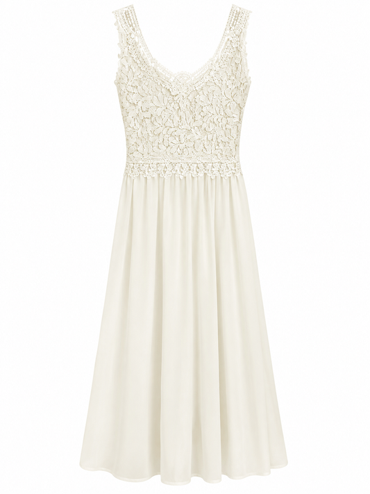Vestido marfil con encaje FHANG Talla M Usado