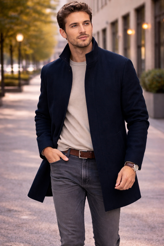 Abrigo azul marino clásico ZARA Talla S usado