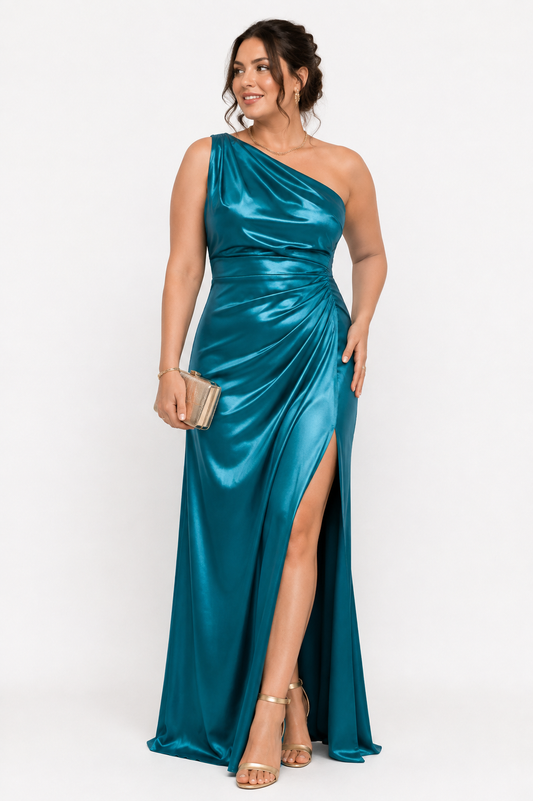 Vestido turquesa satinado ADYCE talla L usado