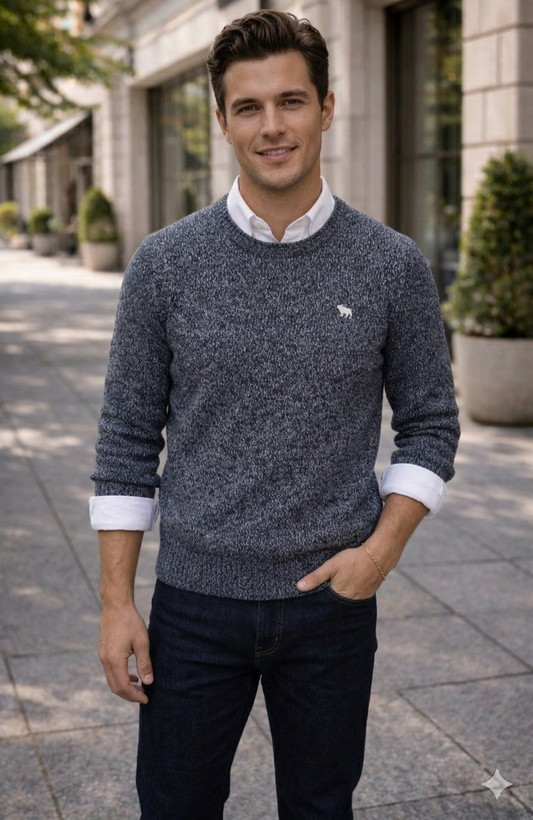 Suéter tejido gris jaspeado Abercrombie & Fitch Talla S Usado