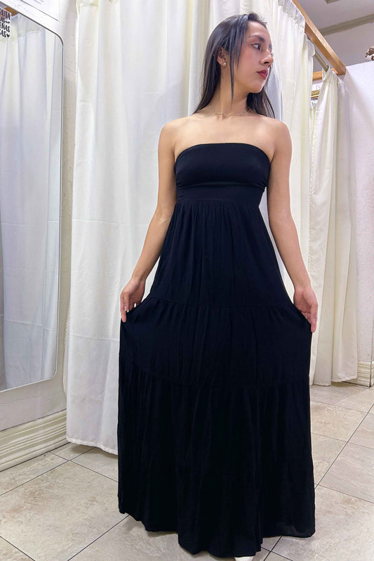 Vestido largo strapless negro Forever 21 Talla XS nuevo