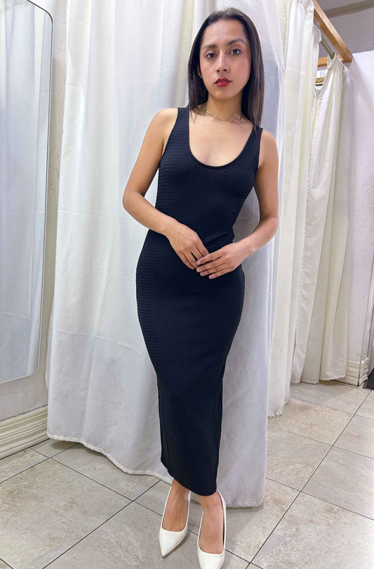 Vestido largo negro texturizado Forever 21 Talla S nuevo