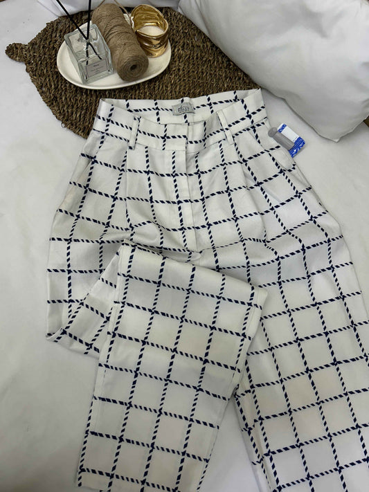 Pantalón blanco estampado geométrico mujer Polly Talla S usado