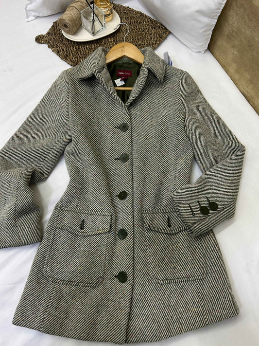 Abrigo gris jaspeado mujer H&M LOGG Talla 34 usado