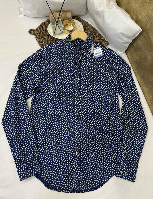 Camisa estampada azul marino ZARA MAN Talla S usado