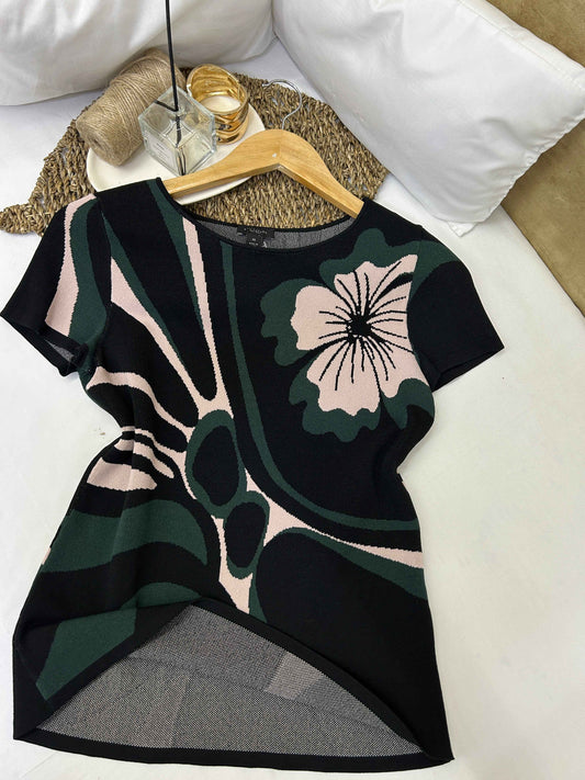 Blusa estampada floral abstracta mujer Ann Taylor Talla XS usado