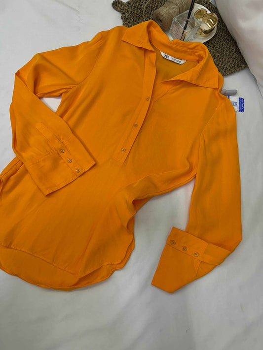 Camisa fluida naranja ZARA Talla XS usado