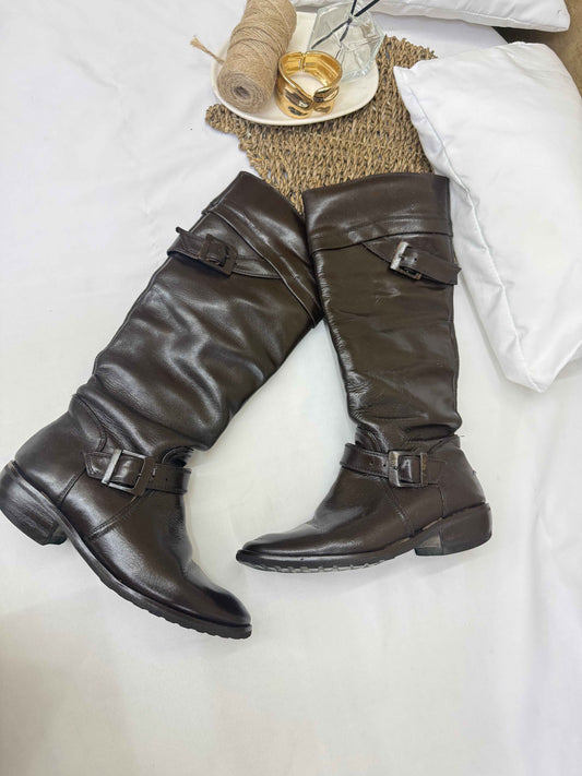 Botas de cuero café oscuro SCATBACK Talla 39 de Hombre Usado