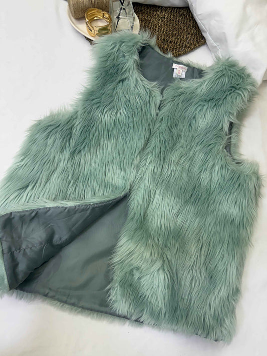 Chaleco peludo verde menta Marca Xhilaration Talla XXL Usado