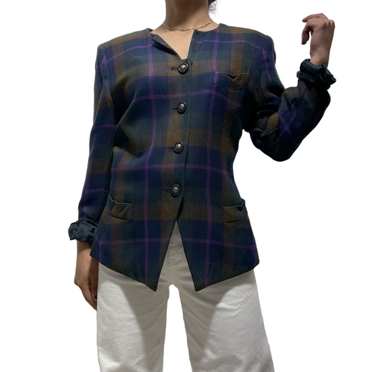 Blazer vintage a cuadros Le Suit Talla 12 Usado