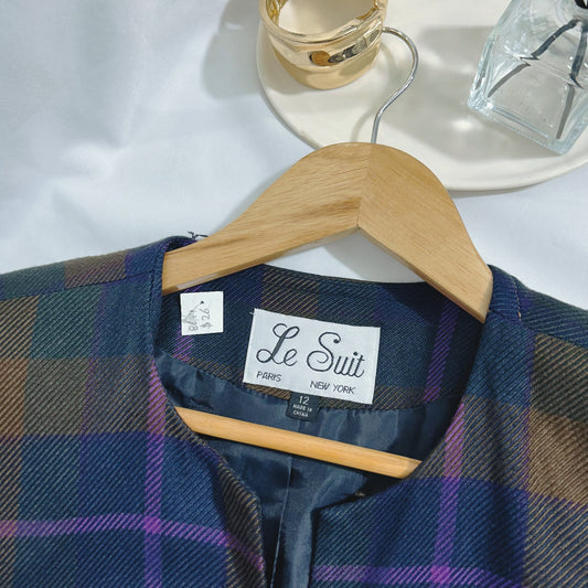 Blazer vintage a cuadros Le Suit Talla 12 Usado