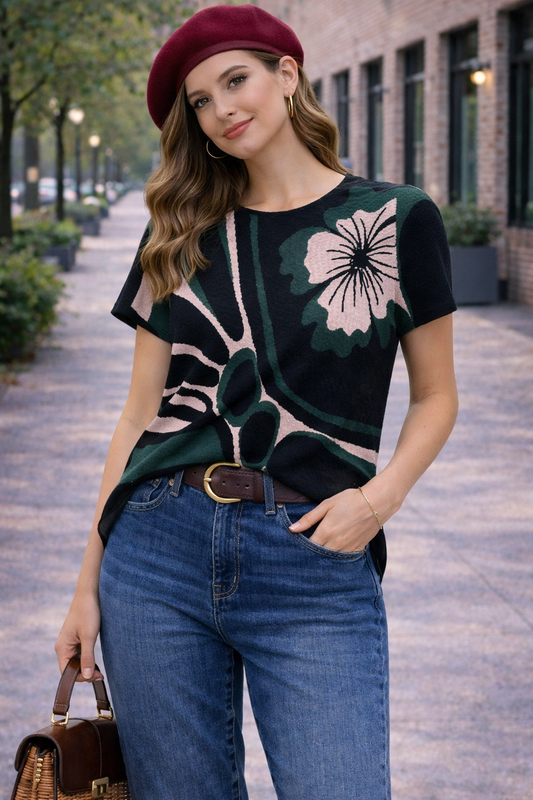 Blusa estampada floral abstracta mujer Ann Taylor Talla XS usado