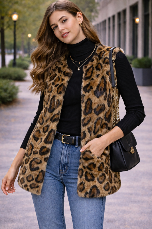 Chaleco peluche animal print Romeo & Juliet Talla L usado