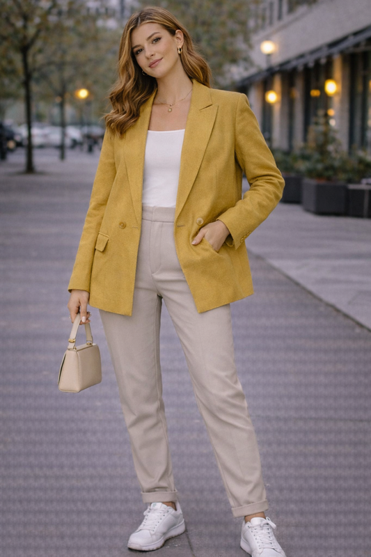 Blazer mostaza clásico LINDA ALLARD ELLENTRACY Talla 10 usado