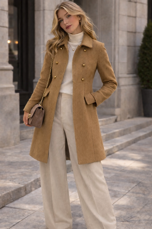 Abrigo camel Marca Distrito 5 Talla M Usado