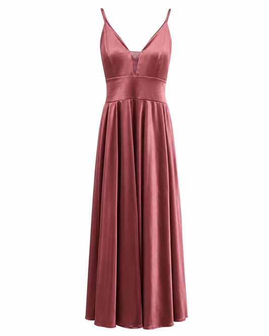 Vestido rosado satinado Ryocca talla S usado