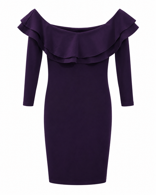 Vestido morado off shoulder Windsor talla S usado