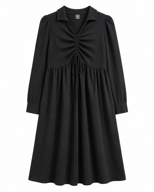 Vestido negro fruncido DAZY talla M usado