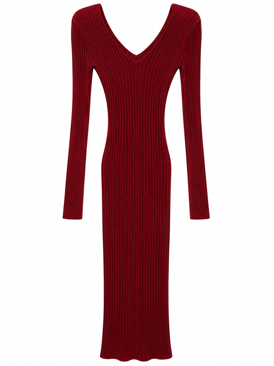 Vestido vino tejido Fashion Nova talla S nuevo