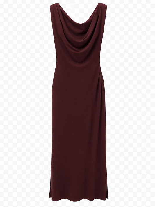 Vestido vino drapeado Maria Bonita talla M usado