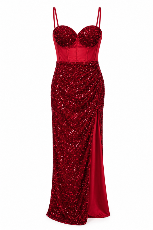Vestido rojo de lentejuelas SugarKiss talla S nuevo con etiqueta