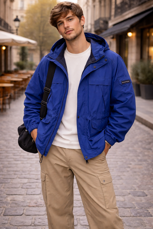 Chaqueta impermeable azul Marca Eddie Bauer talla L-G Usado