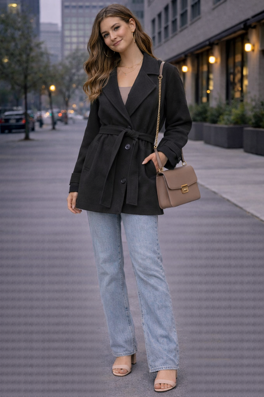 Abrigo con cinturón DIVIDED H&M Talla L usado