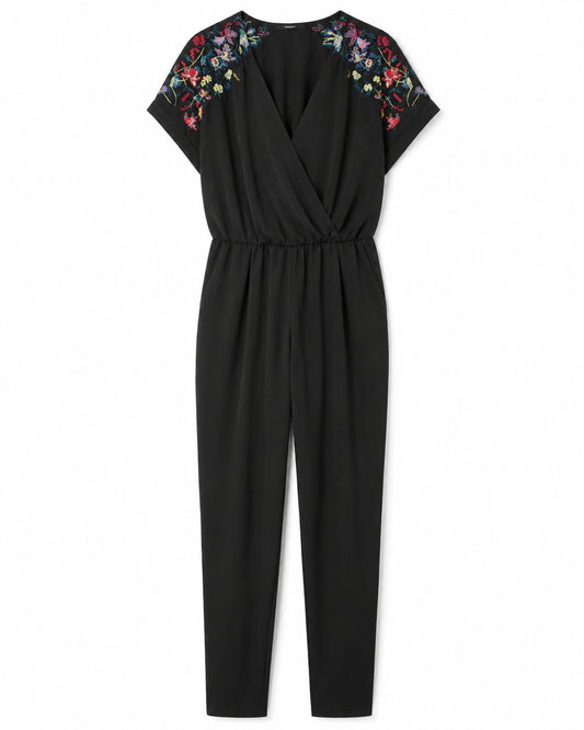 Enterizo negro bordado Zara talla S usado