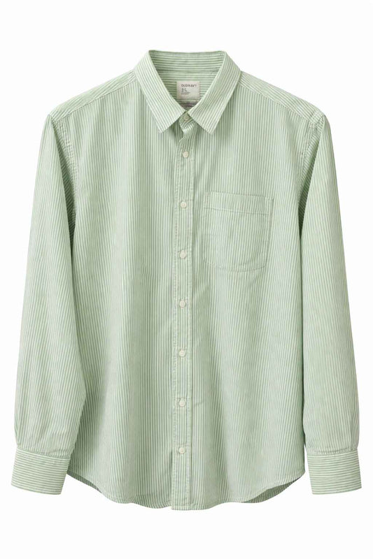 Camisa rayas verde pastel Marca OLD NAVY Talla L Usado