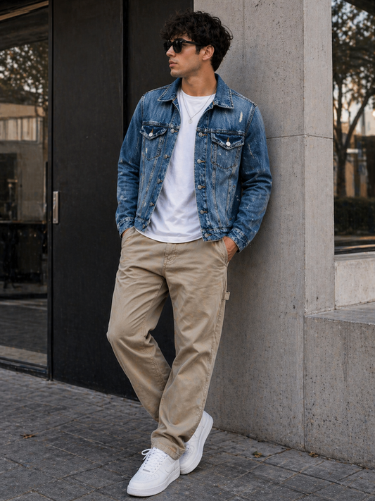 Chaqueta denim azul desgastada Marca AEROPOSTALE Talla XS Usado