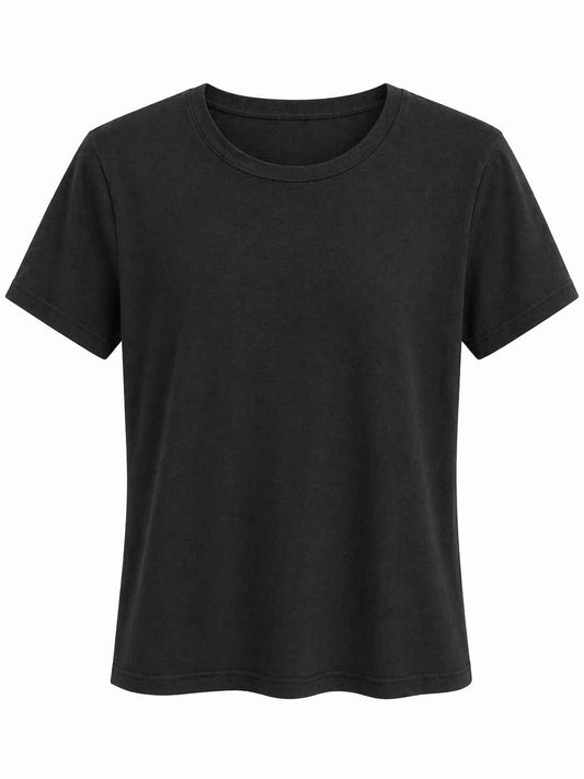 Camiseta básica negra cuello redondo Marca RACK Talla S Nuevo con etiqueta