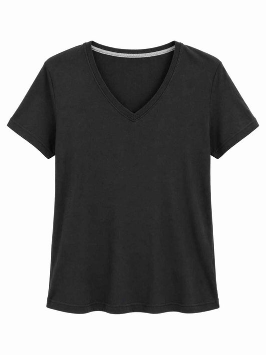 Camiseta básica negra cuello V Marca RACK Talla M Nuevo con etiqueta