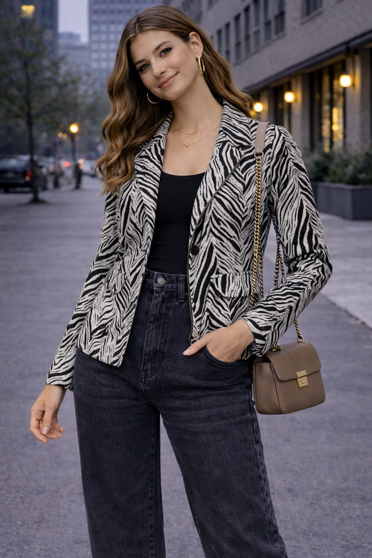 Blazer estampado animal print DAZY Talla L usado