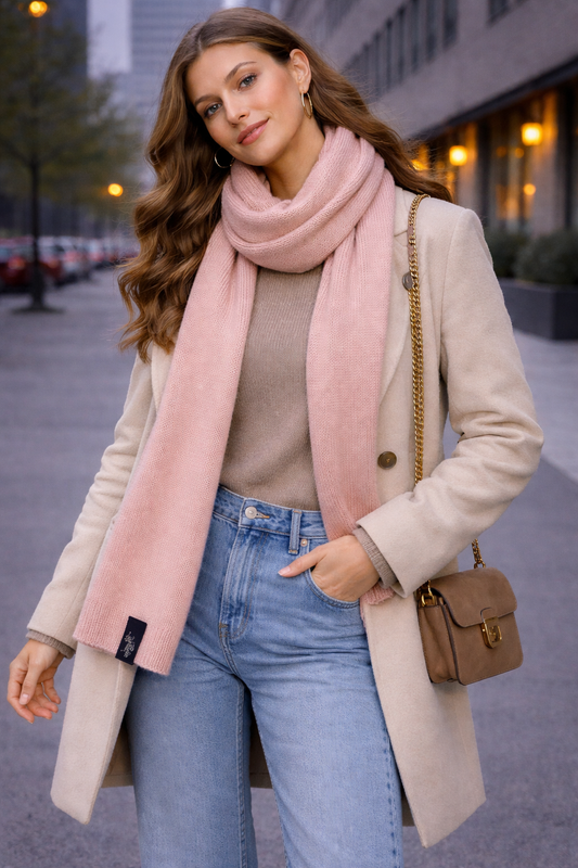 Bufanda tejida rosa palo Polo Assn Talla única usado