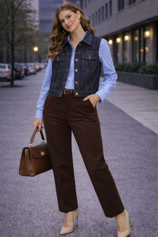 Chaleco de mezclilla azul oscuro – EXPRESS JEANS Talla L usado