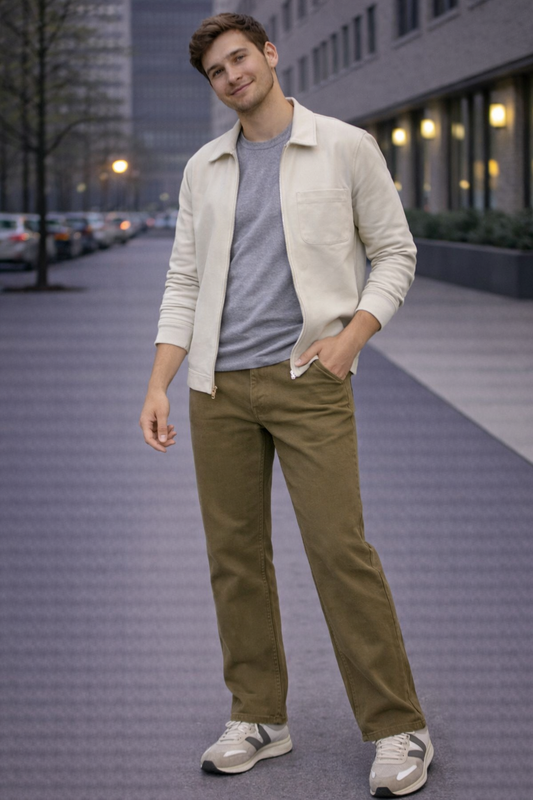 Pantalón slim straight color oliva Hombre Talla 32 nuevo