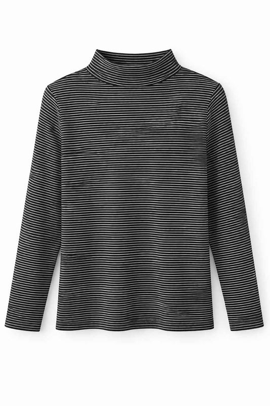 Blusa cuello alto a rayas Marca MNG Talla S Usado