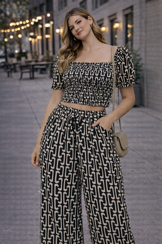 Conjunto estampado monocromático mujer Monteau Los Angeles Talla S nuevo