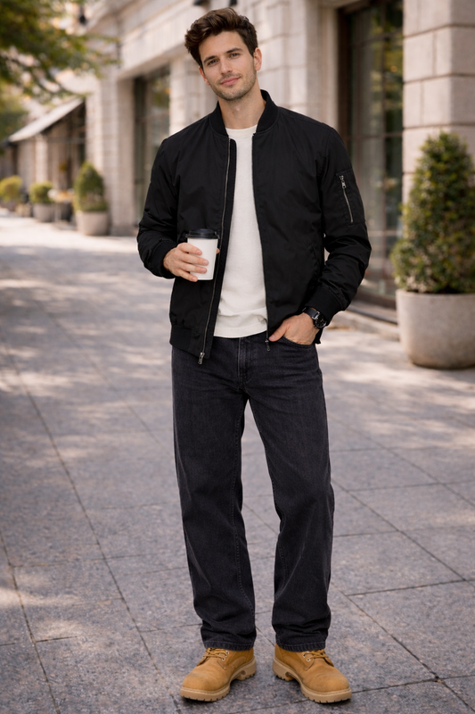 Chaqueta tipo bomber negra Old Navy Hombre Talla M Usado