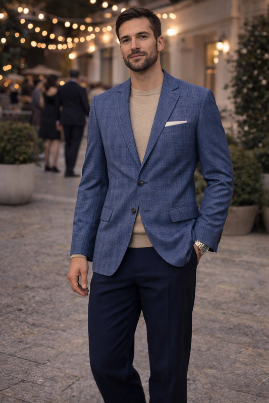 Blazer azul texturizado Tommy Hilfiger  Hombre, Talla 20 Usado