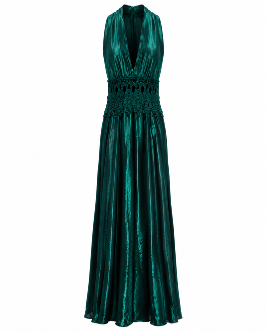 Vestido verde satinado Chicas talla M usado